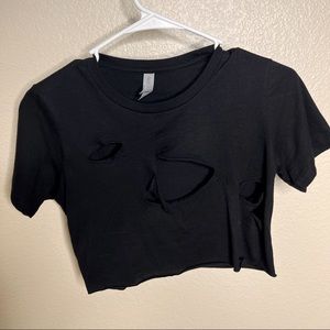 Ripped cropped tee